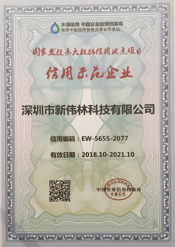 中國(guó)企業(yè)信用證書圖